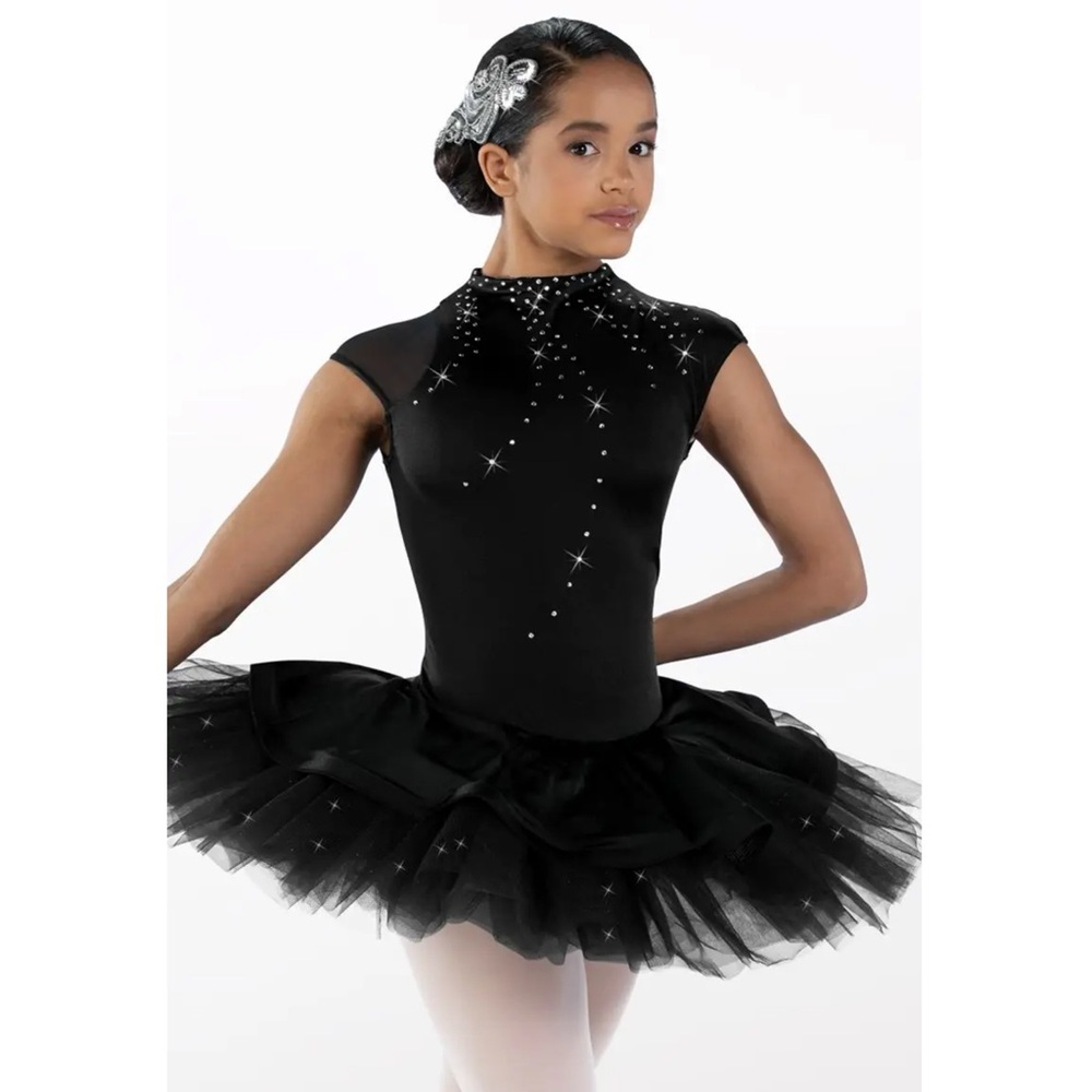 Weissman Showtime Thank U Next Sparkling Black Ballet Tutu Dance Costume LC XLC